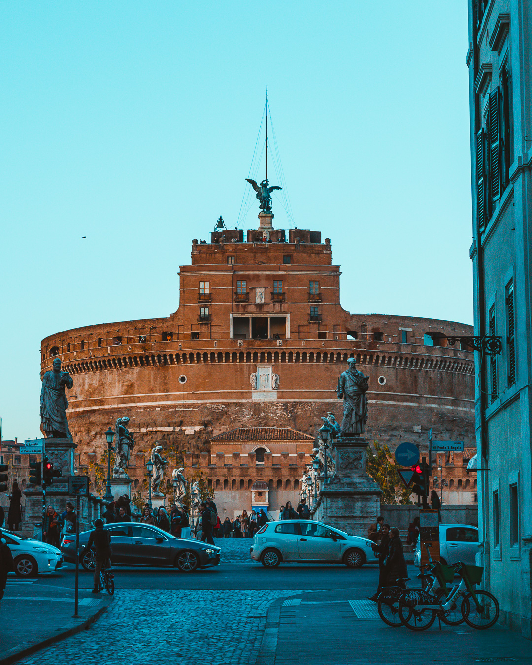 Castel Sant'Angelo with a clear blue sky