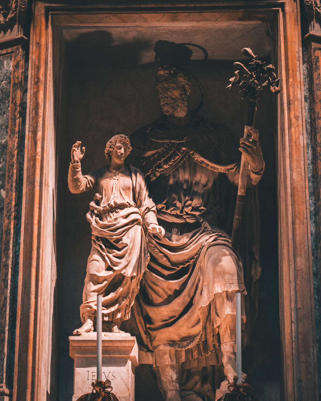 Saint Joseph with Christ sculpture inside the pantheon